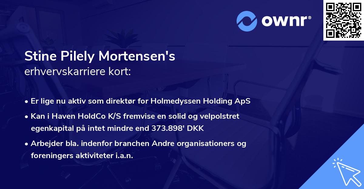 Stine Pilely Mortensen's erhvervskarriere kort