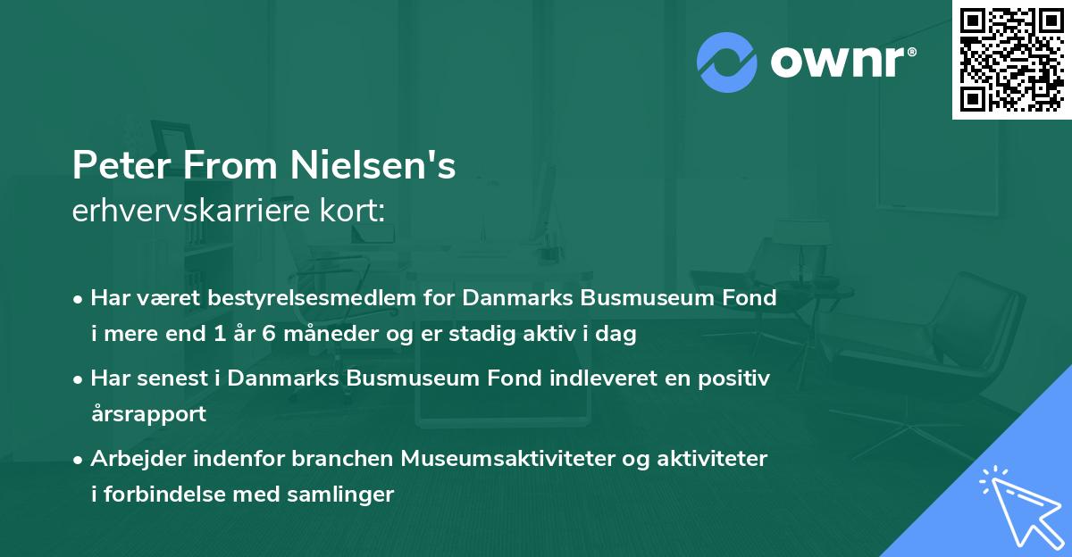 Peter From Nielsen's erhvervskarriere kort