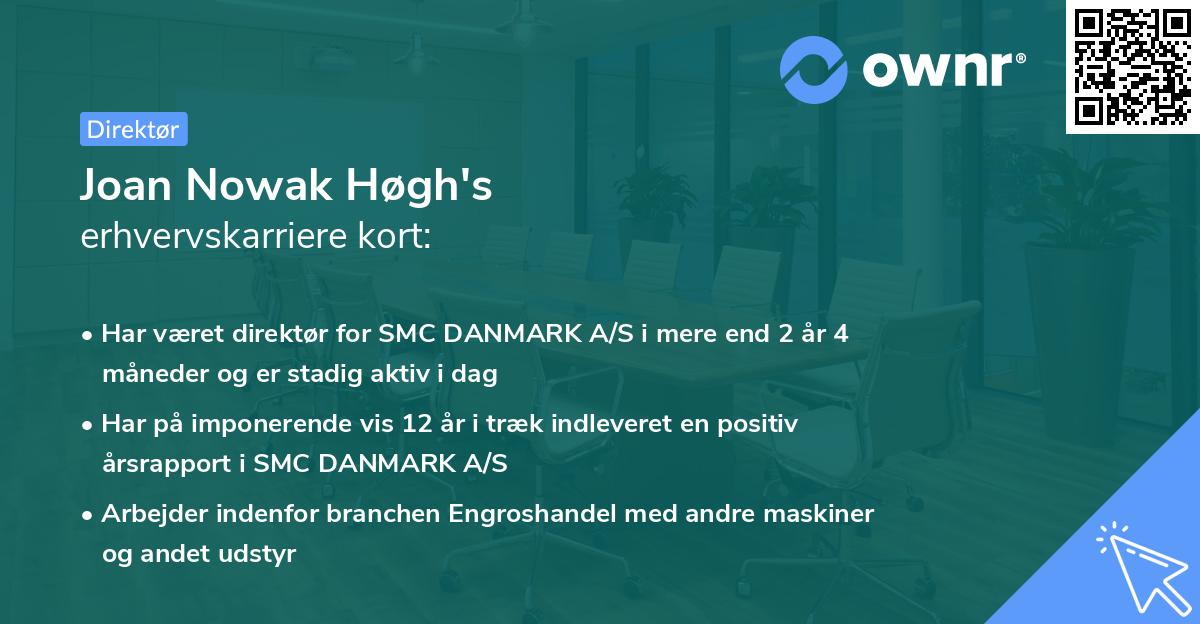 Joan Nowak Høgh's erhvervskarriere kort
