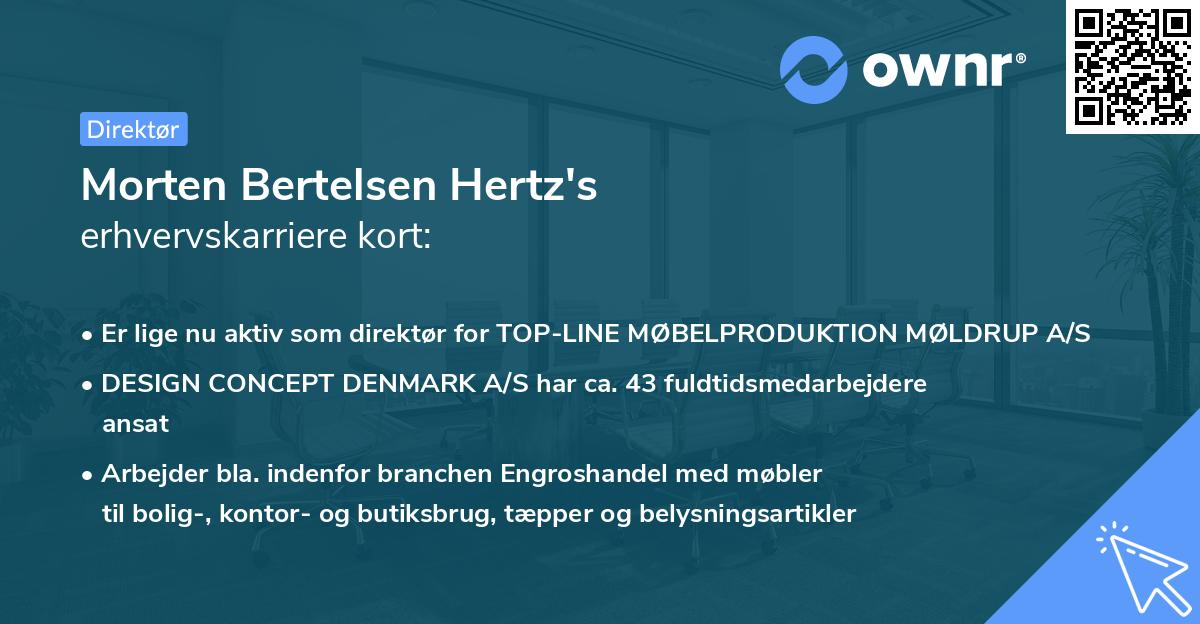 Morten Bertelsen Hertz's erhvervskarriere kort