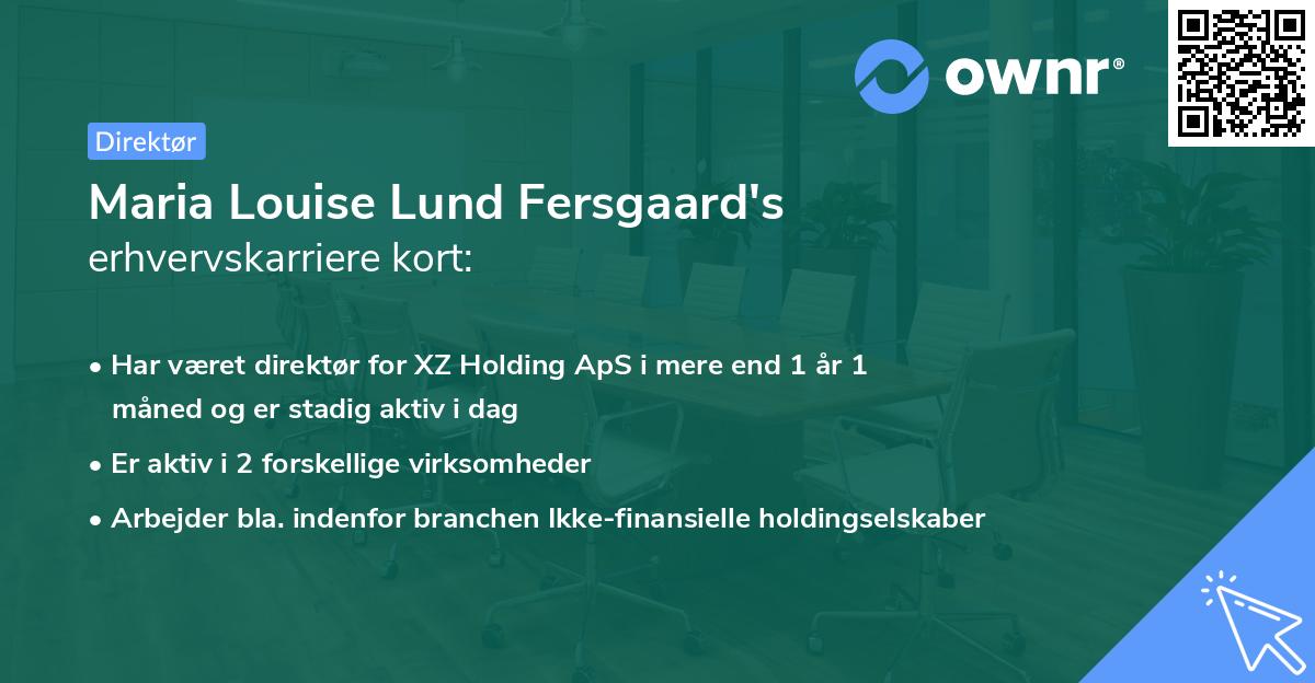 Maria Louise Lund Fersgaard's erhvervskarriere kort