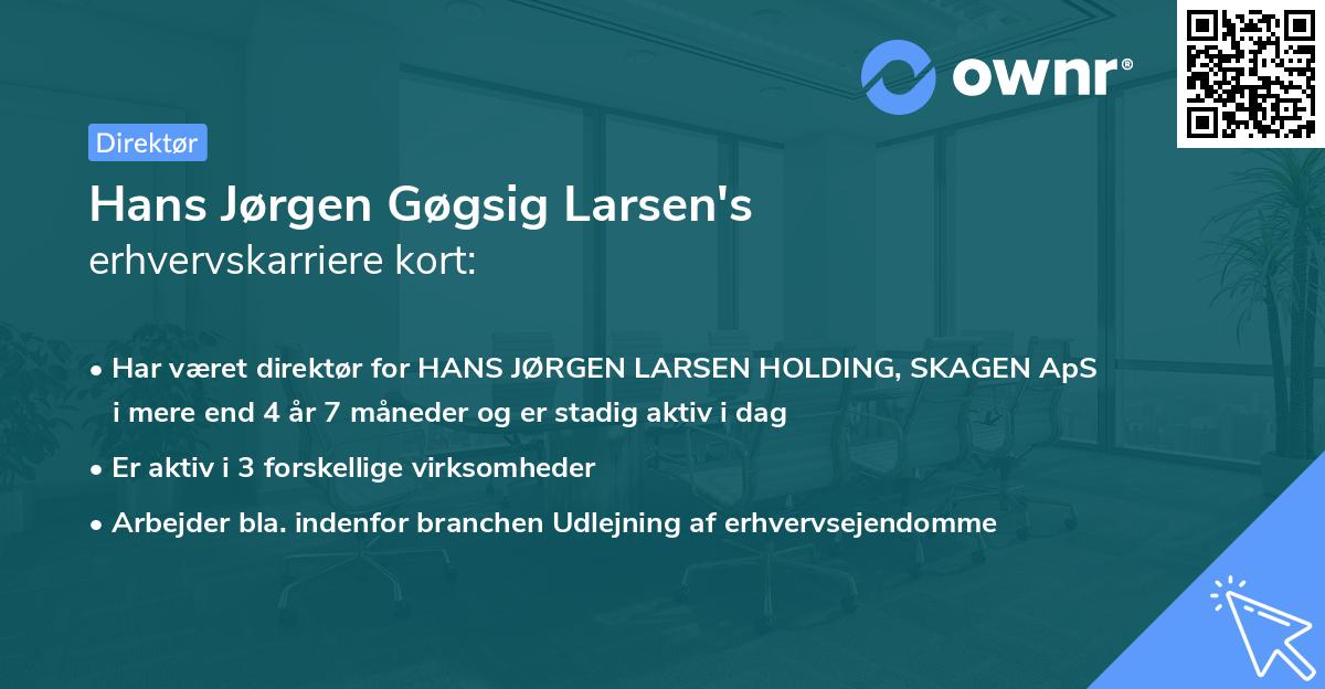 Hans Jørgen Gøgsig Larsen's erhvervskarriere kort