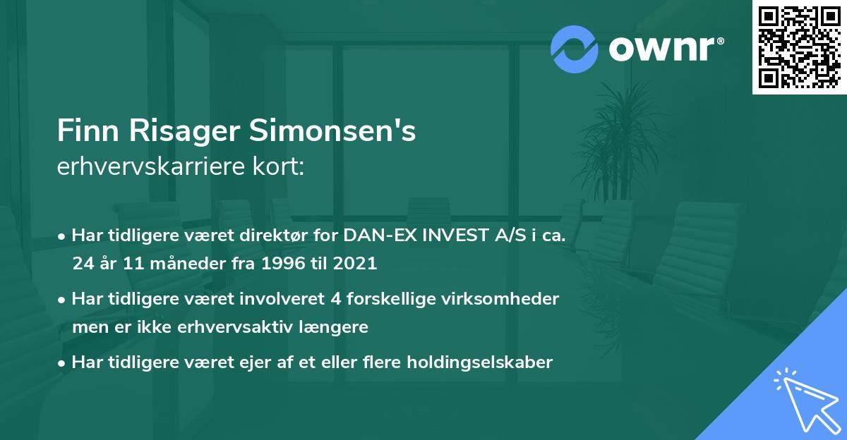 Finn Risager Simonsen's erhvervskarriere kort