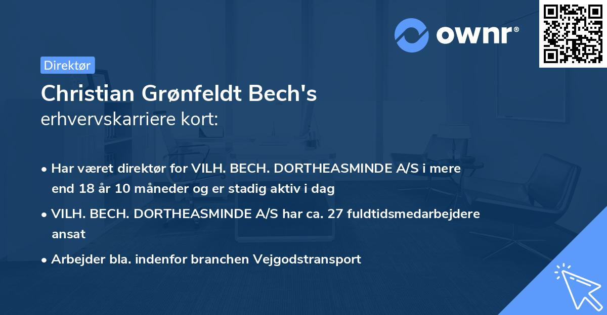 Christian Grønfeldt Bech's erhvervskarriere kort