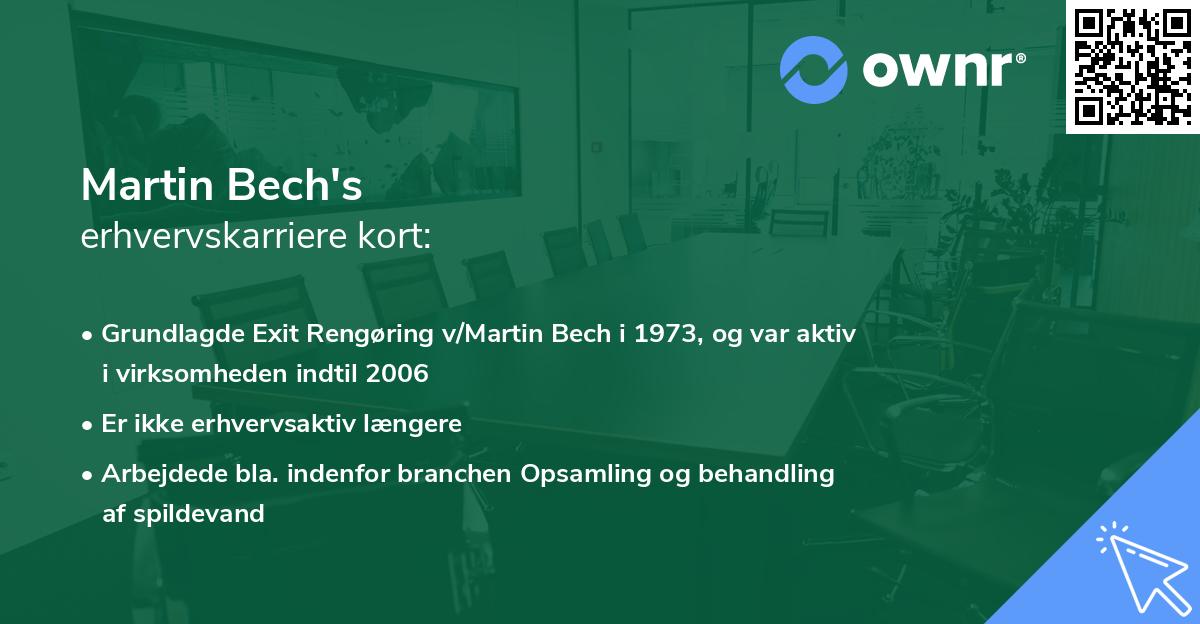 Martin Bech's erhvervskarriere kort
