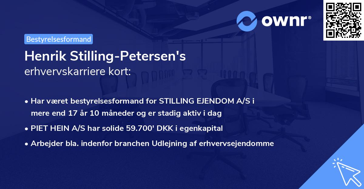 Henrik Stilling-Petersen's erhvervskarriere kort