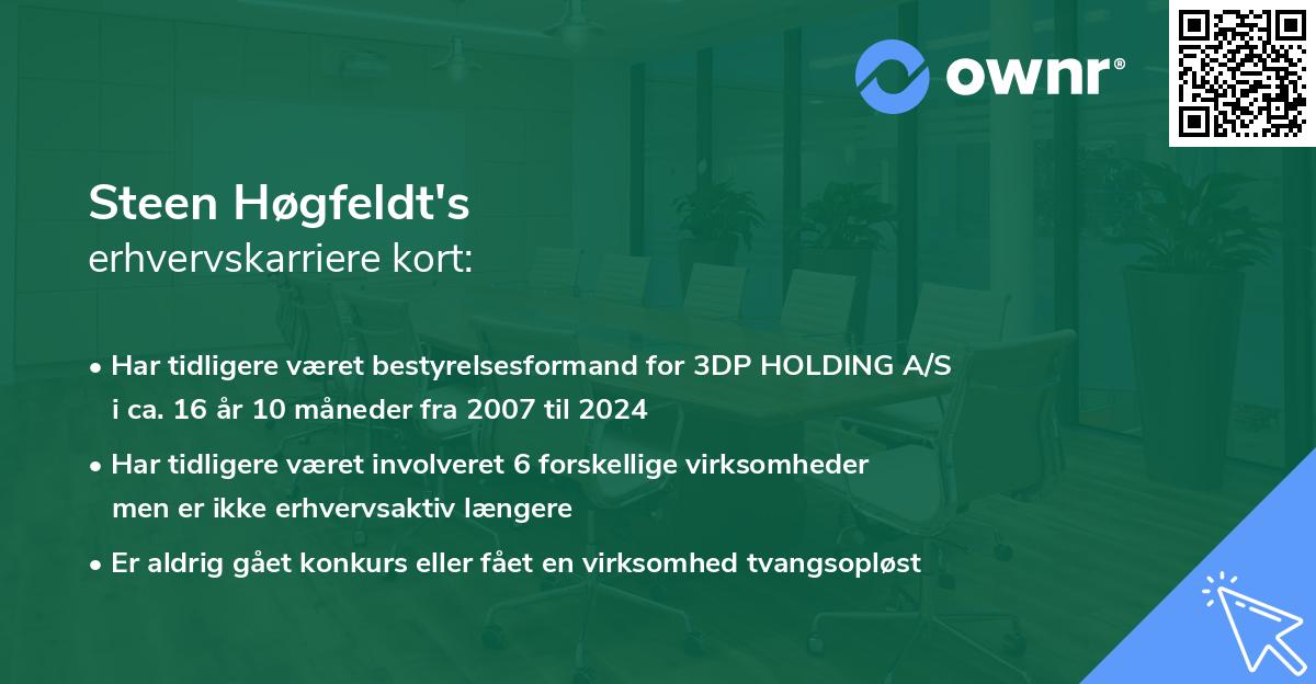 Steen Høgfeldt's erhvervskarriere kort