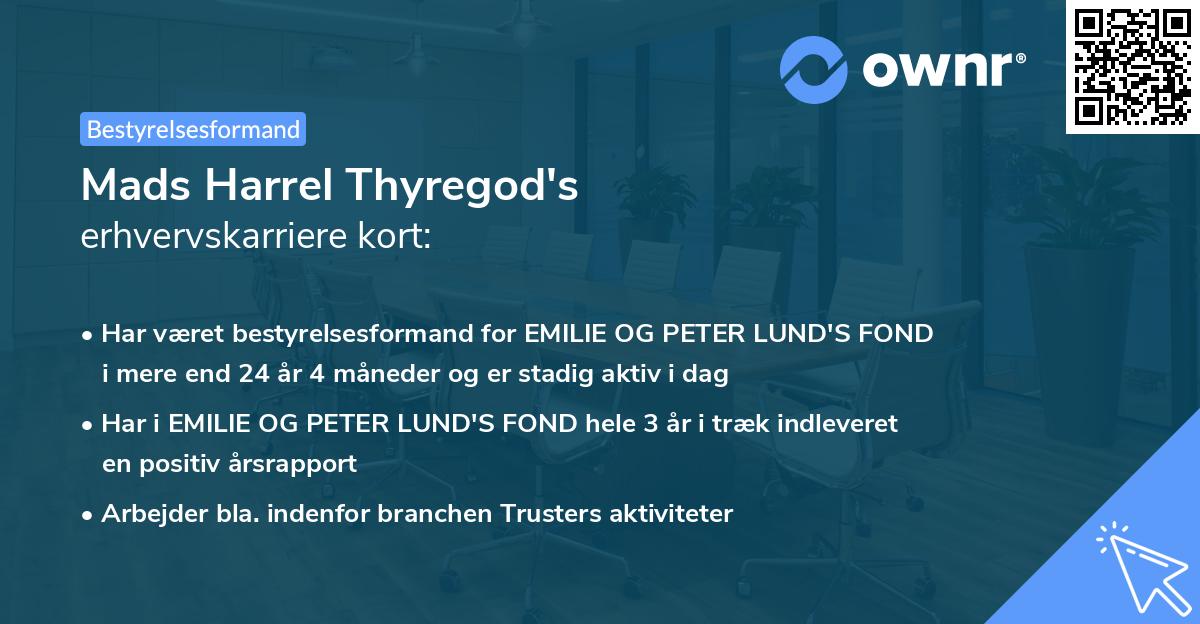 Mads Harrel Thyregod's erhvervskarriere kort