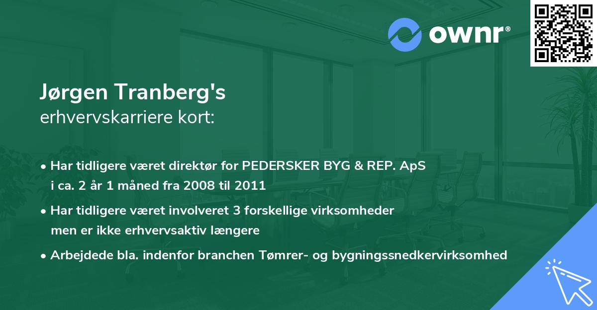 Jørgen Tranberg's erhvervskarriere kort