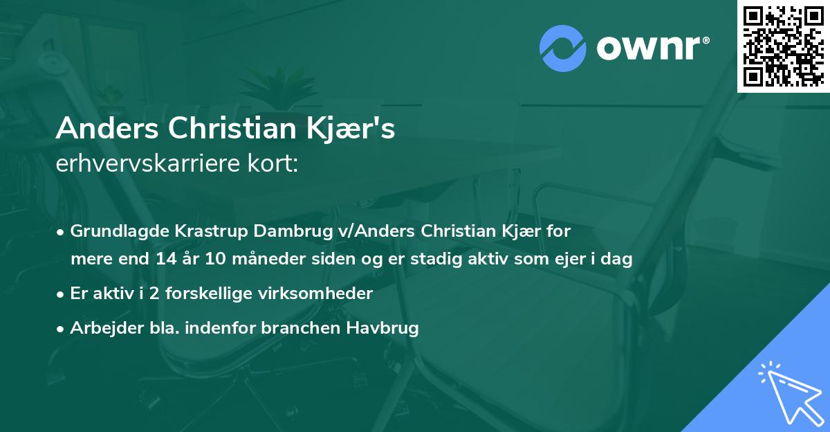 Anders Christian Kjær's erhvervskarriere kort