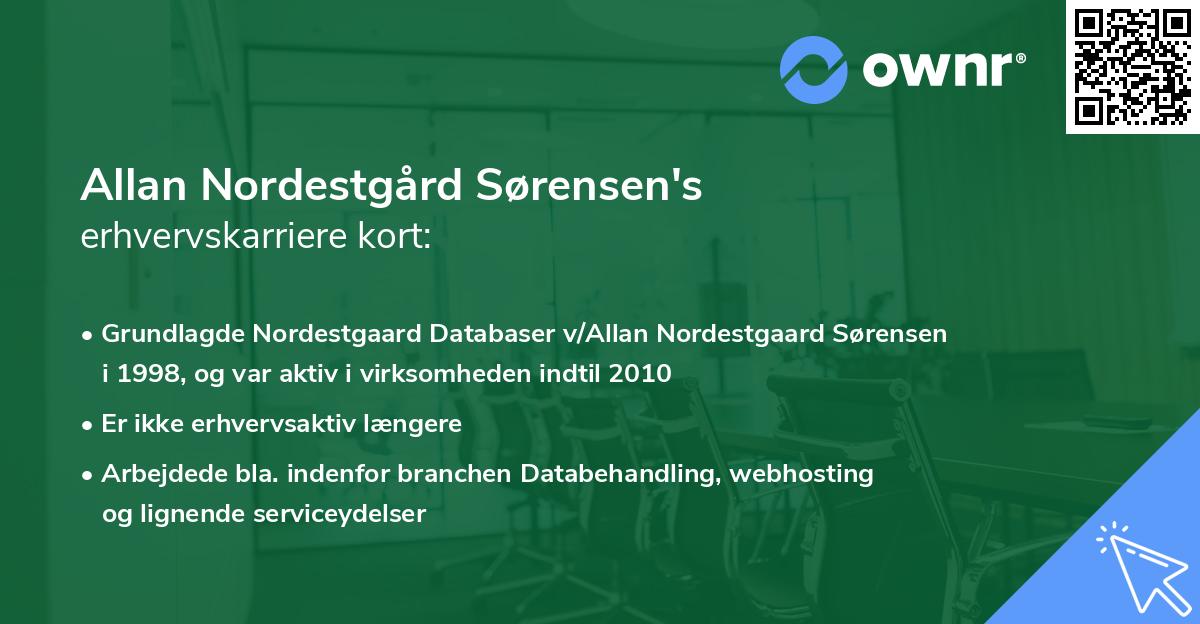 Allan Nordestgård Sørensen's erhvervskarriere kort