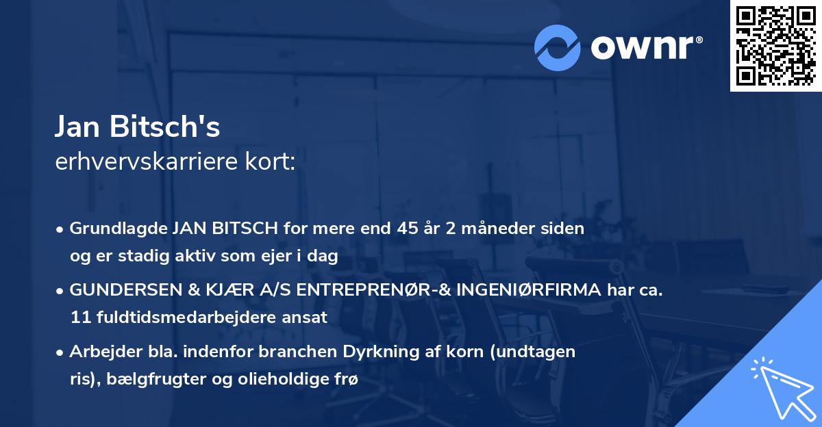 Jan Bitsch's erhvervskarriere kort