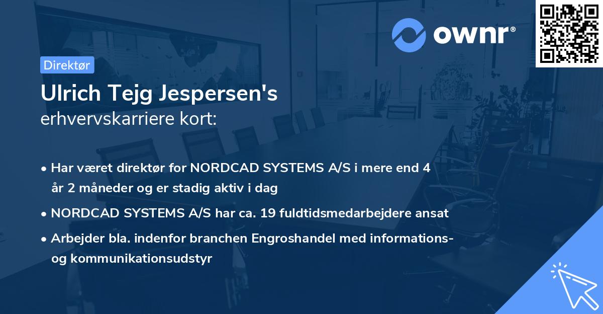 Ulrich Tejg Jespersen's erhvervskarriere kort