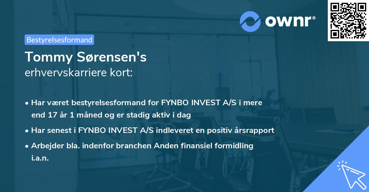 Tommy Sørensen's erhvervskarriere kort