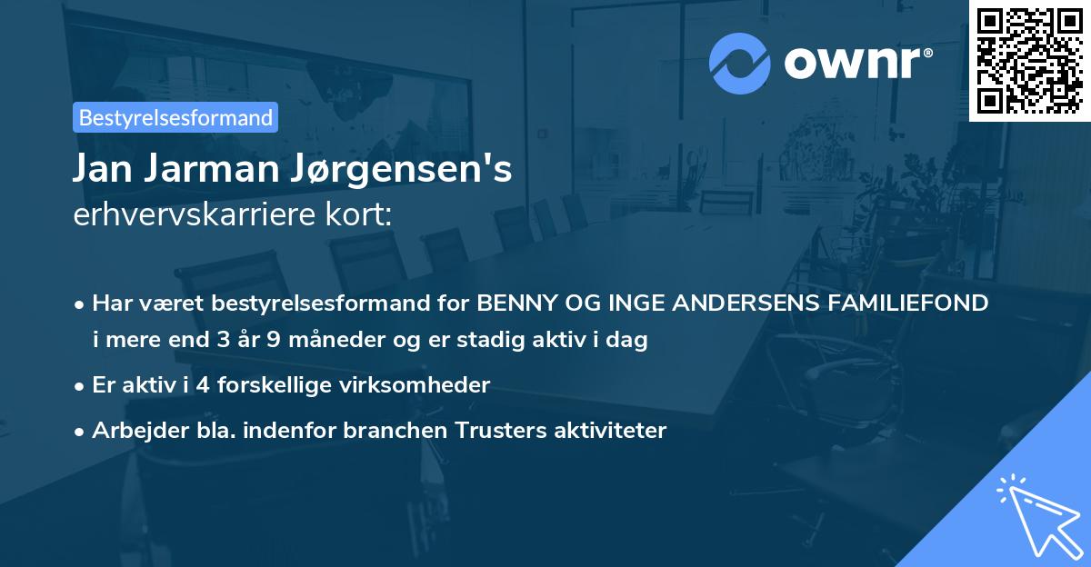 Jan Jarman Jørgensen's erhvervskarriere kort