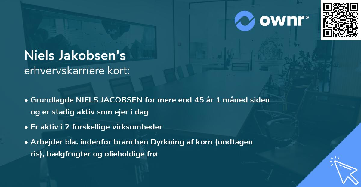 Niels Jakobsen's erhvervskarriere kort