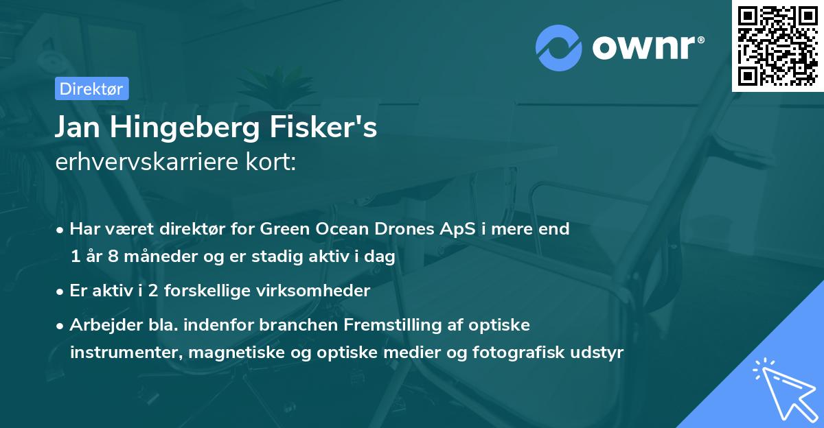 Jan Hingeberg Fisker's erhvervskarriere kort