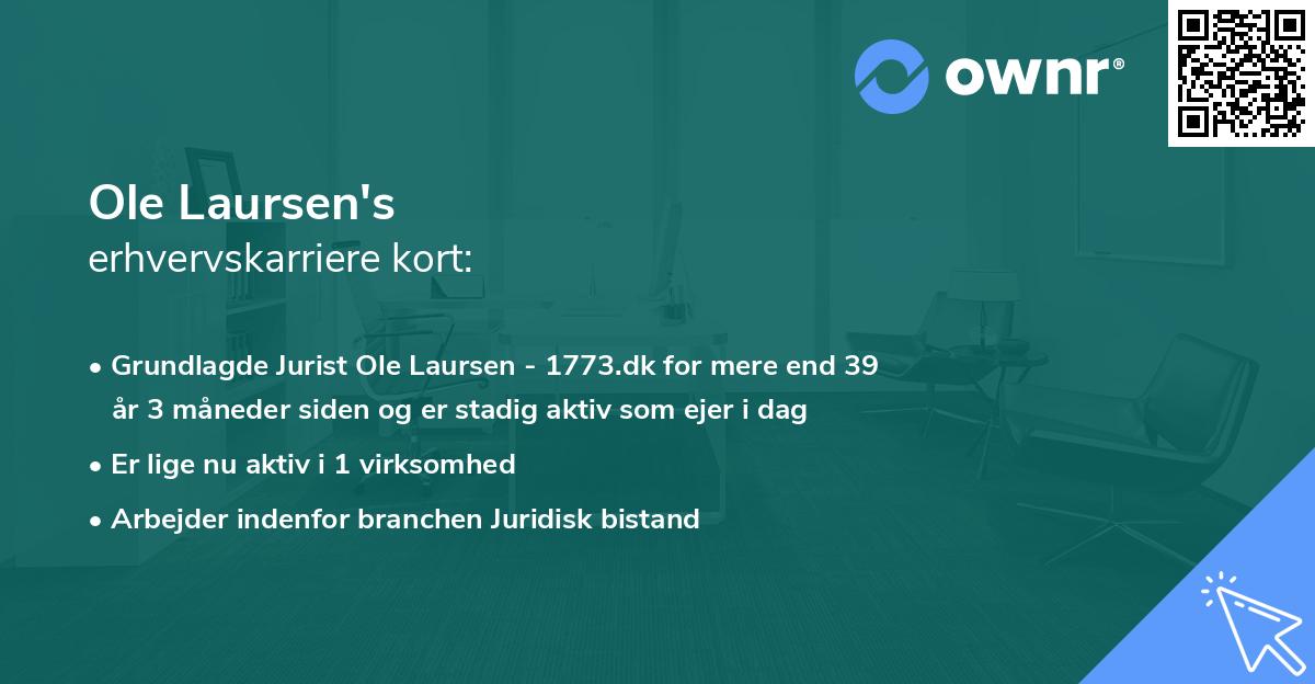 Ole Laursen's erhvervskarriere kort