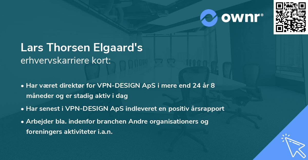 Lars Thorsen Elgaard's erhvervskarriere kort