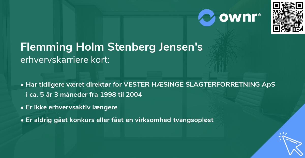 Flemming Holm Stenberg Jensen's erhvervskarriere kort