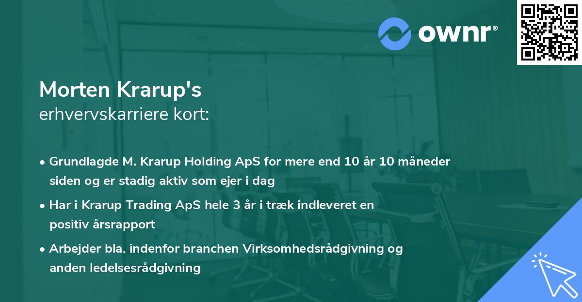 Morten Krarup's erhvervskarriere kort