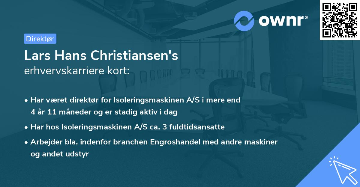 Lars Hans Christiansen's erhvervskarriere kort