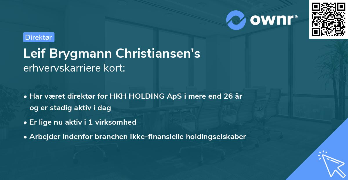 Leif Brygmann Christiansen's erhvervskarriere kort