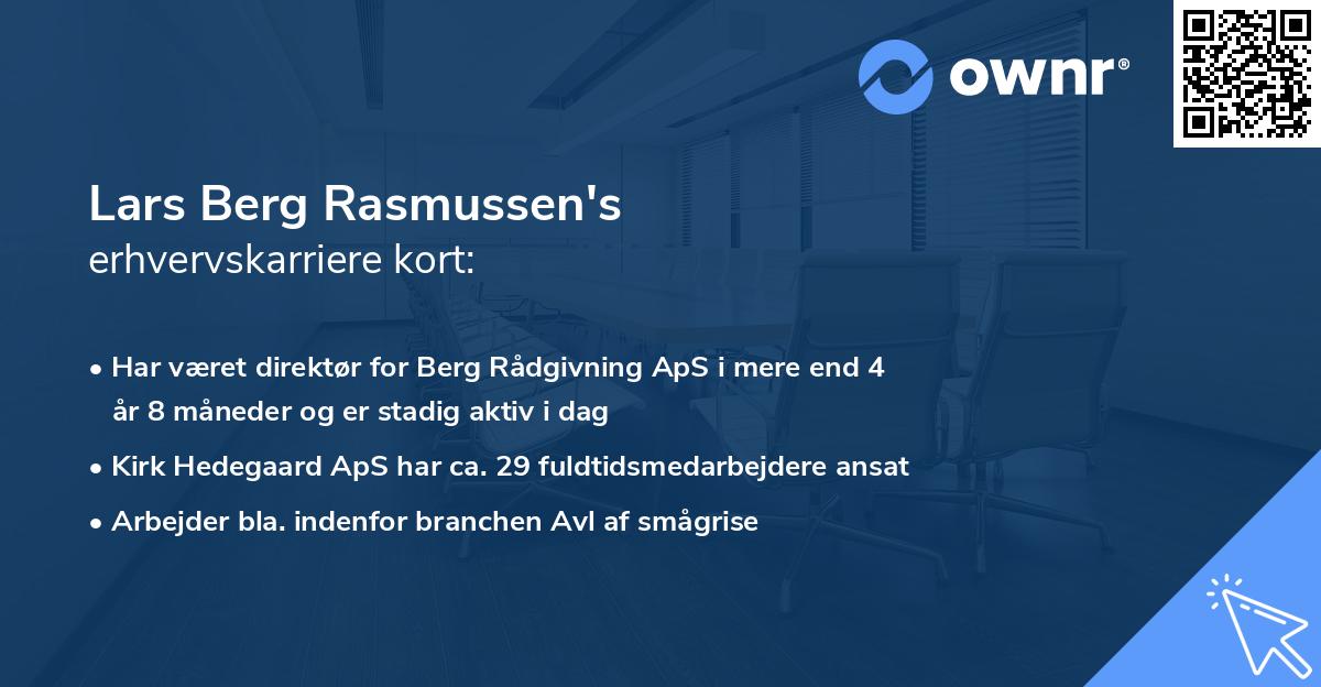 Lars Berg Rasmussen's erhvervskarriere kort