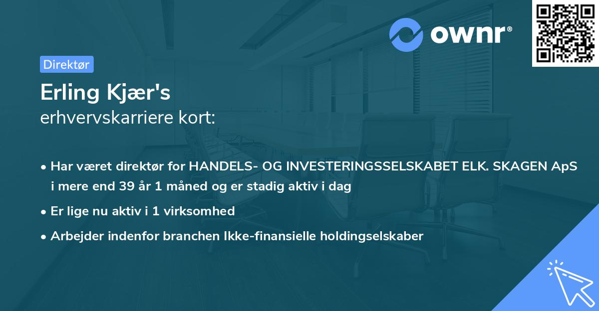Erling Kjær's erhvervskarriere kort