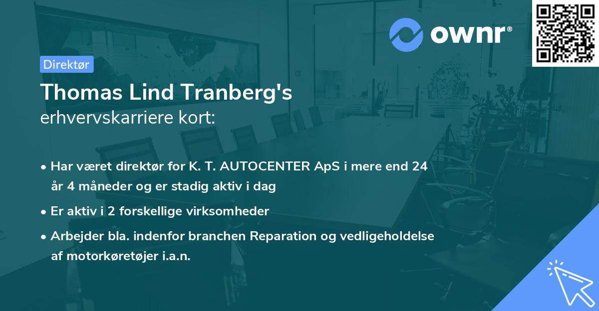 Thomas Lind Tranberg's erhvervskarriere kort