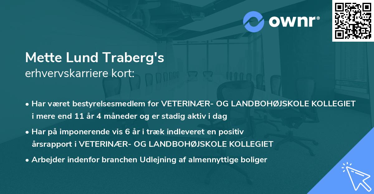 Mette Lund Traberg's erhvervskarriere kort