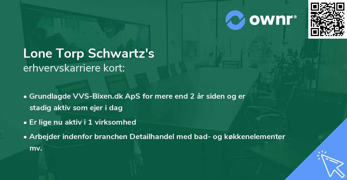 Lone Torp Schwartz's erhvervskarriere kort