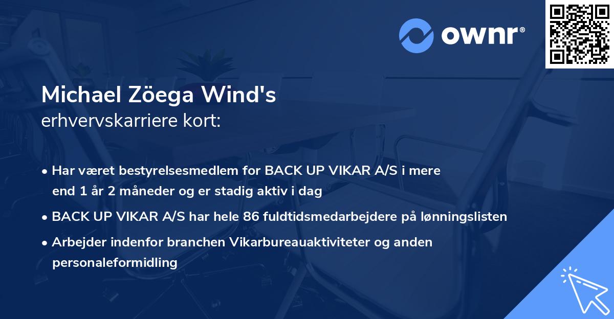 Michael Zöega Wind's erhvervskarriere kort