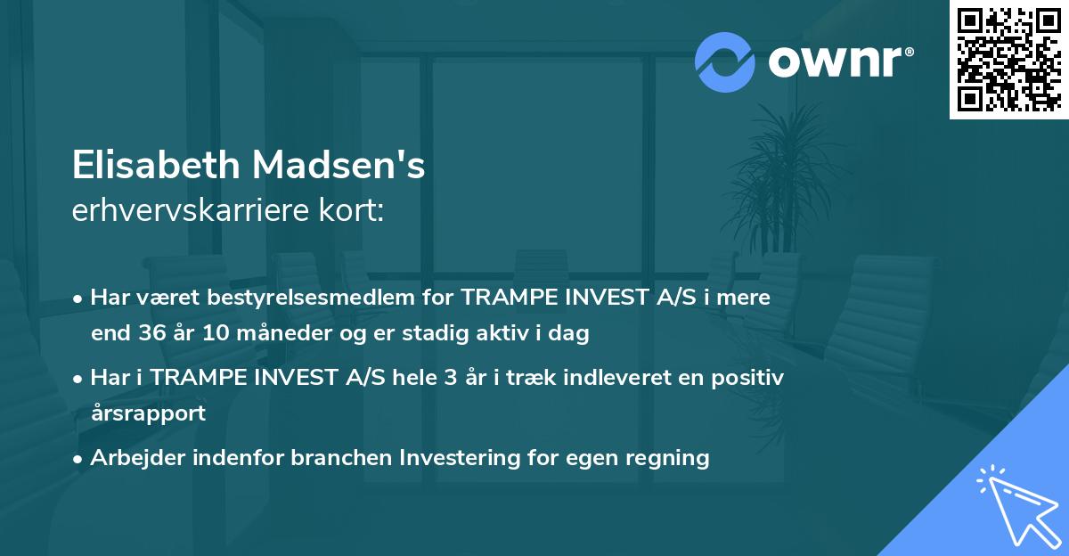 Elisabeth Madsen's erhvervskarriere kort