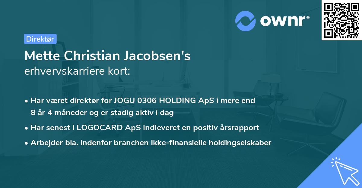 Mette Christian Jacobsen's erhvervskarriere kort