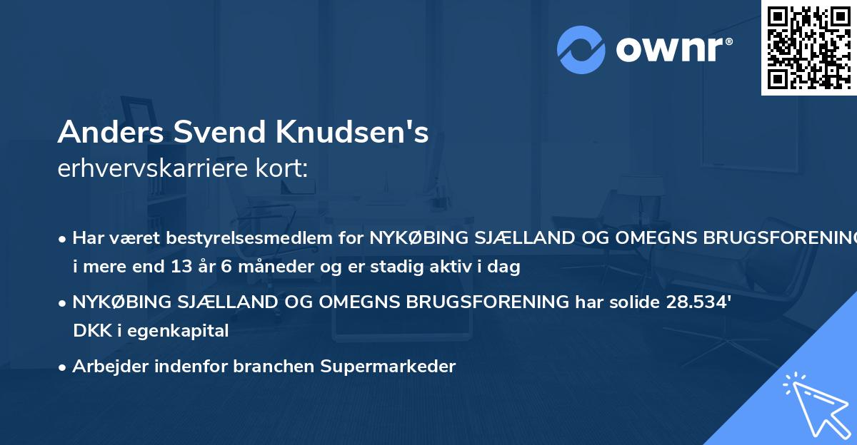 Anders Svend Knudsen's erhvervskarriere kort