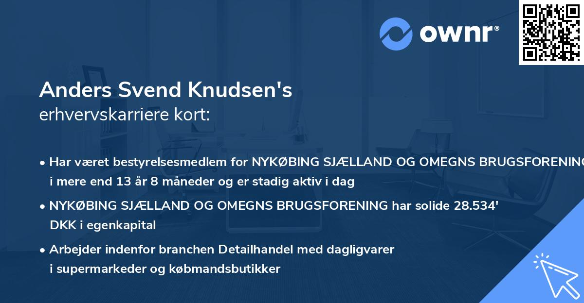 Anders Svend Knudsen's erhvervskarriere kort