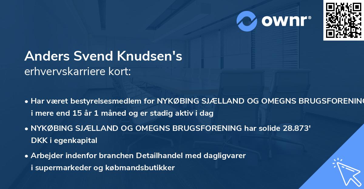Anders Svend Knudsen's erhvervskarriere kort