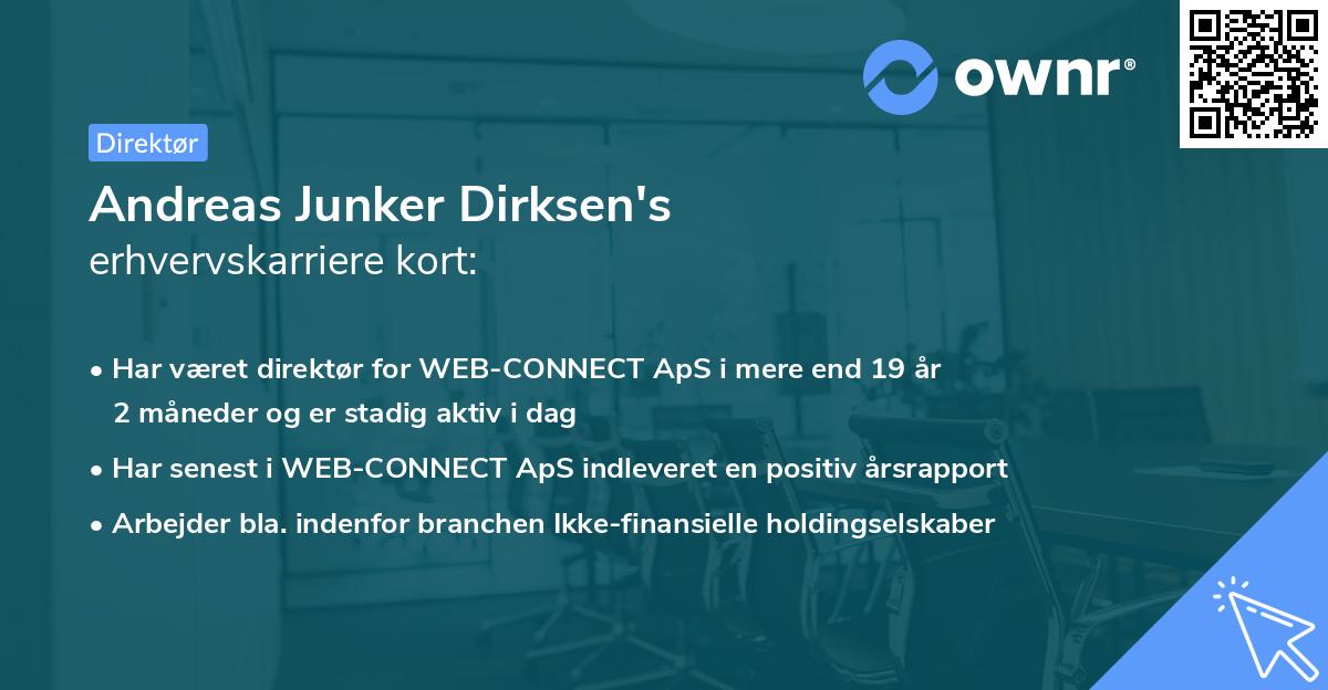 Andreas Junker Dirksen's erhvervskarriere kort