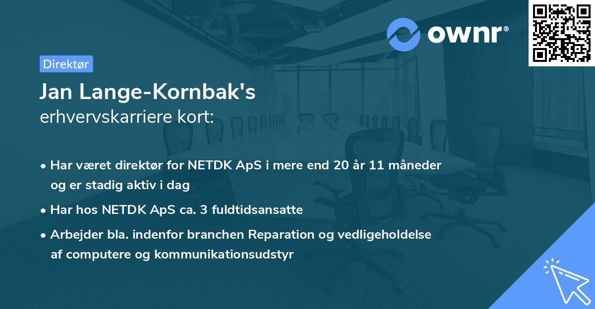 Jan Lange-Kornbak's erhvervskarriere kort