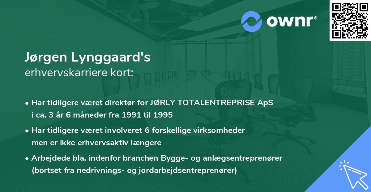 Jørgen Lynggaard's erhvervskarriere kort