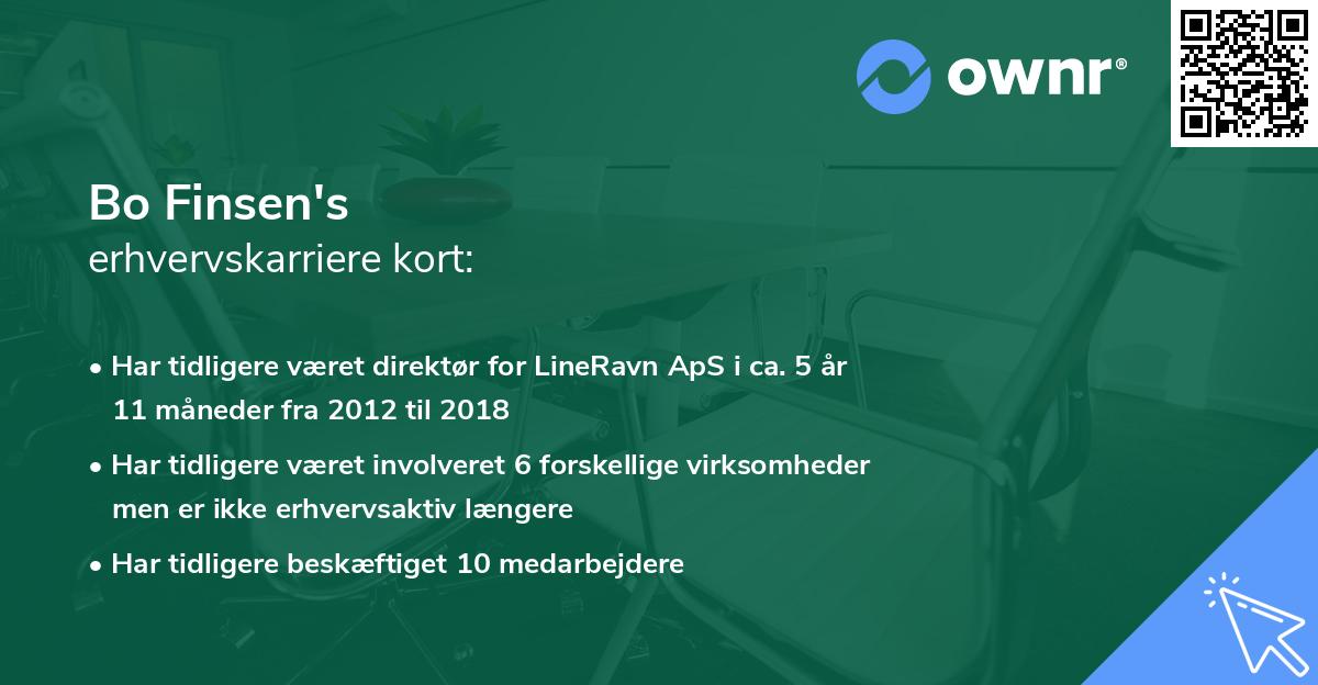 Bo Finsen's erhvervskarriere kort