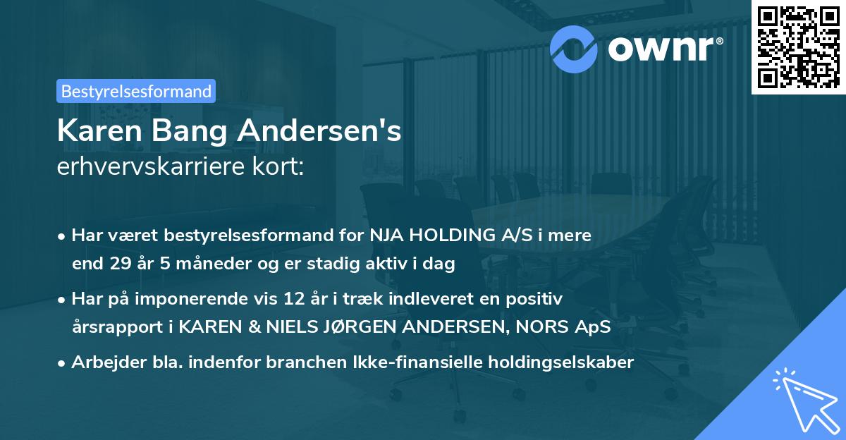 Karen Bang Andersen's erhvervskarriere kort