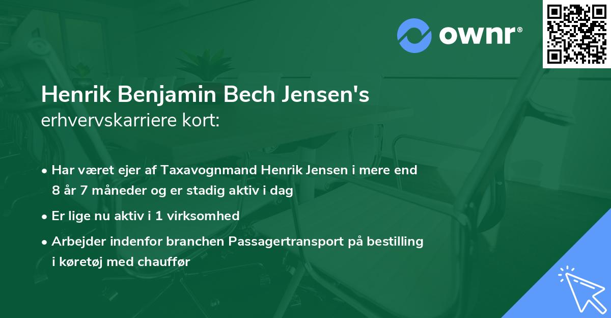 Henrik Benjamin Bech Jensen's erhvervskarriere kort