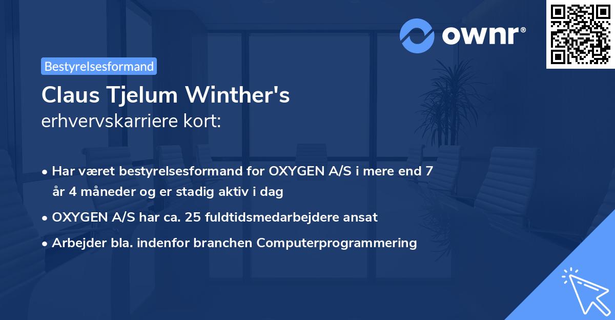 Claus Tjelum Winther's erhvervskarriere kort