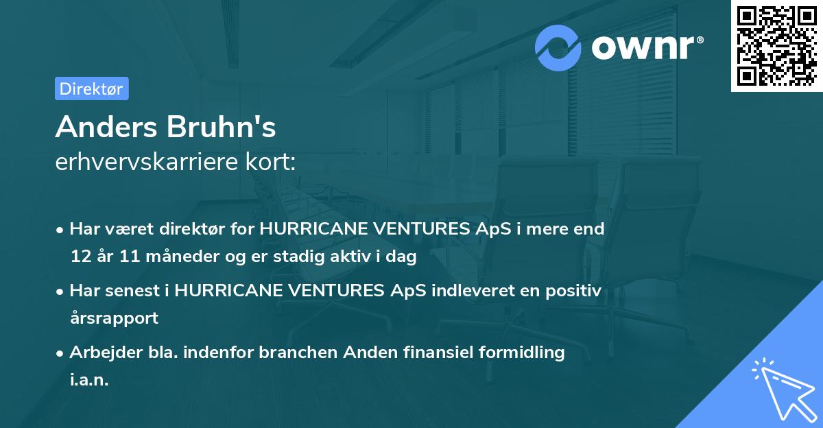 Anders Bruhn's erhvervskarriere kort