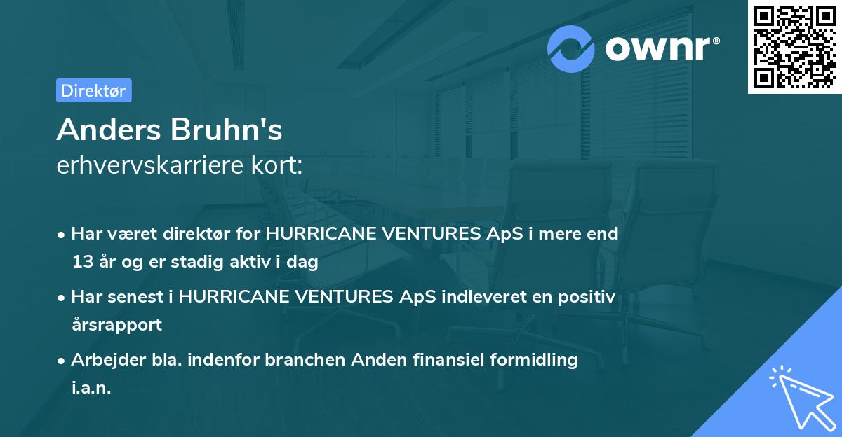 Anders Bruhn's erhvervskarriere kort