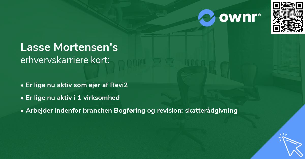 Lasse Mortensen's erhvervskarriere kort