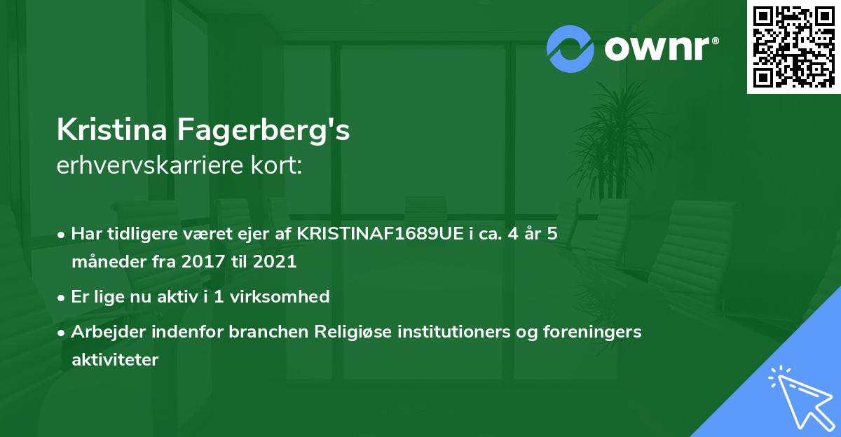 Kristina Fagerberg's erhvervskarriere kort