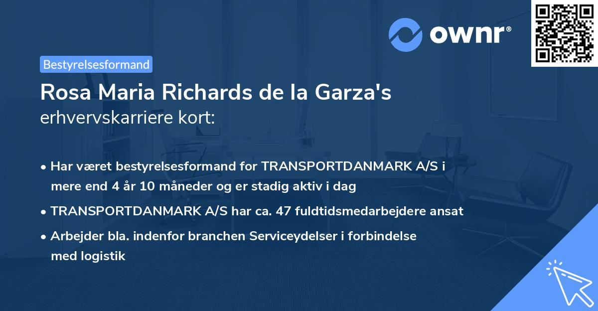 Rosa Maria Richards de la Garza's erhvervskarriere kort